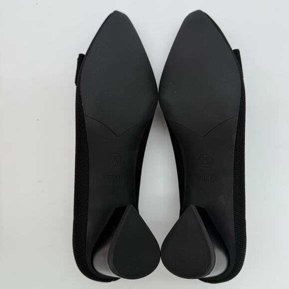 Vivaia Titli Bow Old Money Knit Timeless Office Comfort Ebony Heels 7.5 NWB - Picture 4 of 8